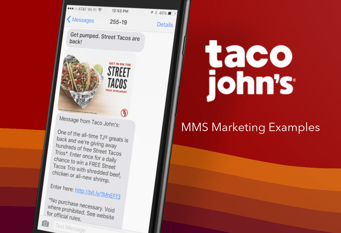 Taco Johns MMS Marketing Example - Trio Giveaway
