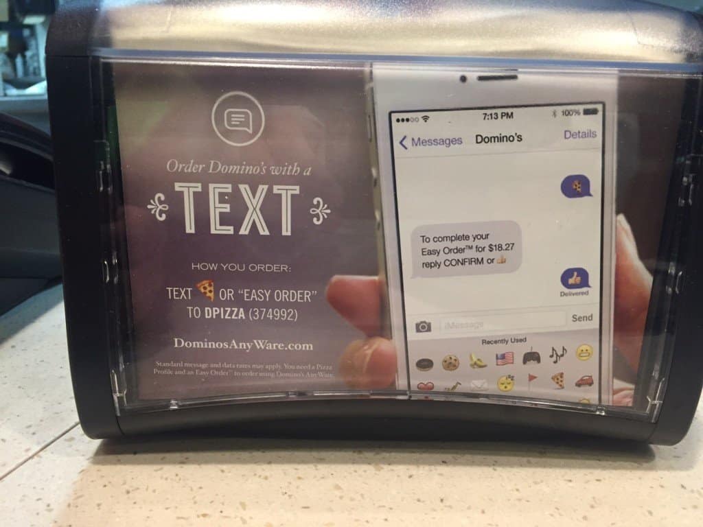 Advertisement - Text Message Emoji to Order Domino's Pizza