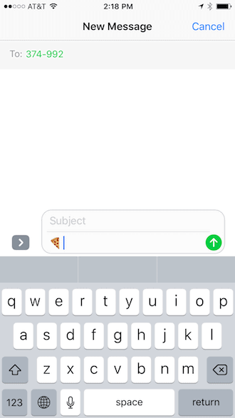 Text Message Emoji to Order Domino's Pizza - Step 1