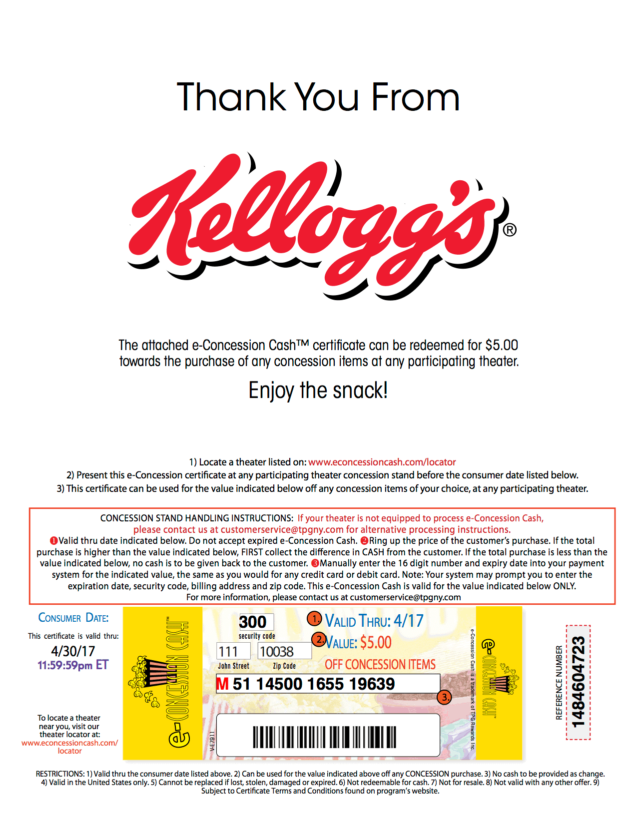 Kellogg's Mobile Coupon