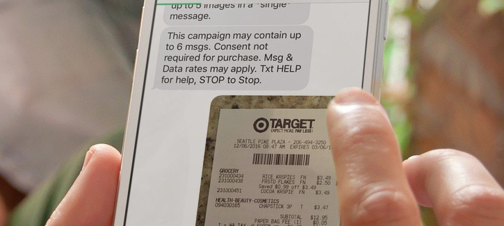 Text Message a Photo of Your Receipt Example
