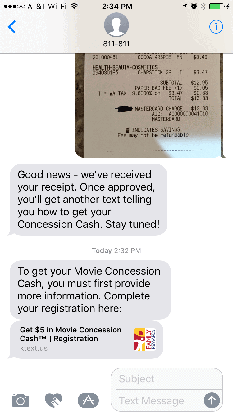 Text Message a Photo of Your Receipt - Step 5