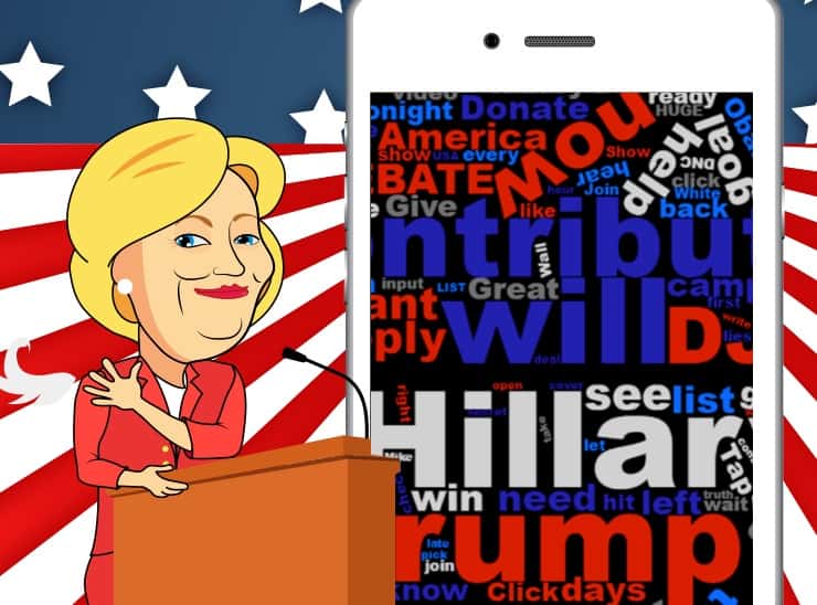 Hillary Clinton SMS Messaging Word Cloud