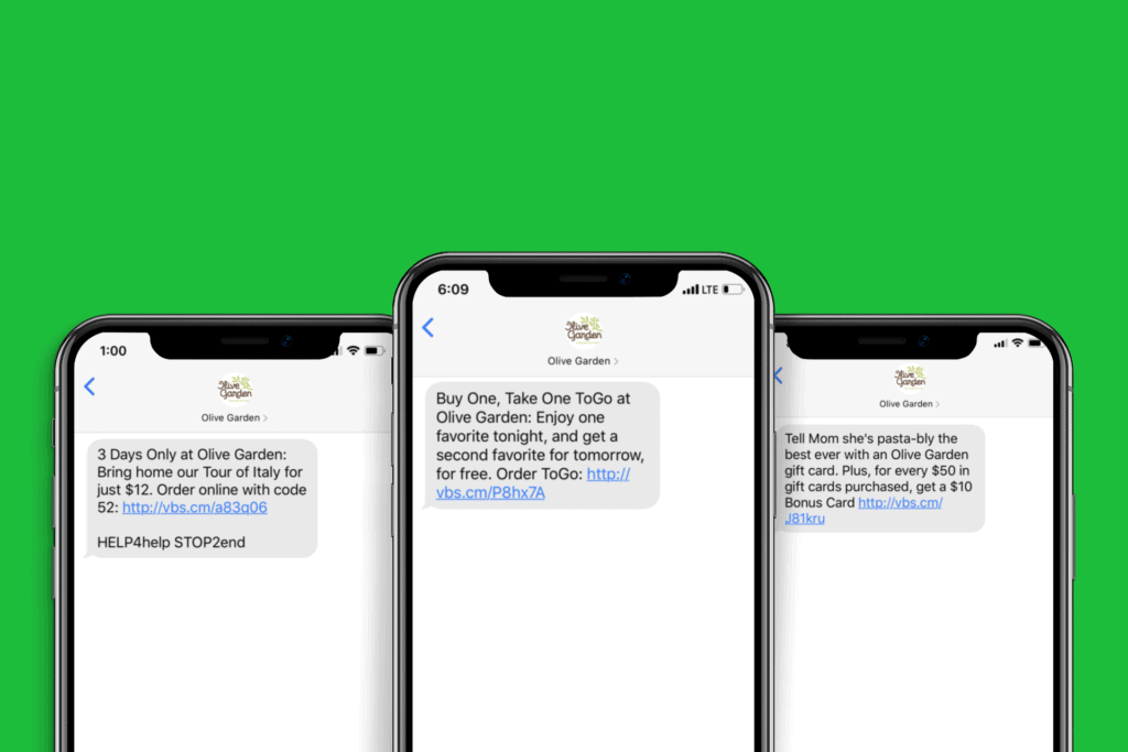 olive garden text messages