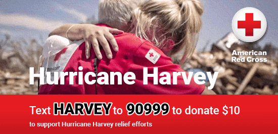 Text Message Donations for Hurricane Harvey - Text HARVEY to 90999 - Featured Image