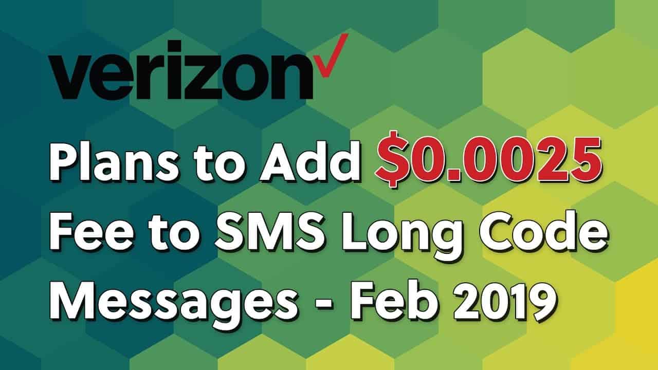 Verizon long code fee