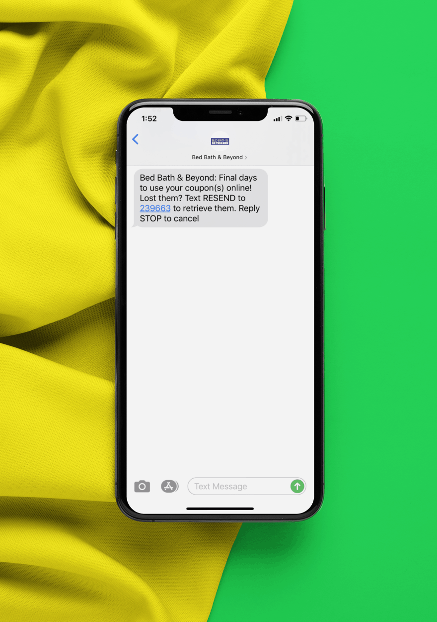 Bed Bath and Beyond SMS Marketing Example 4