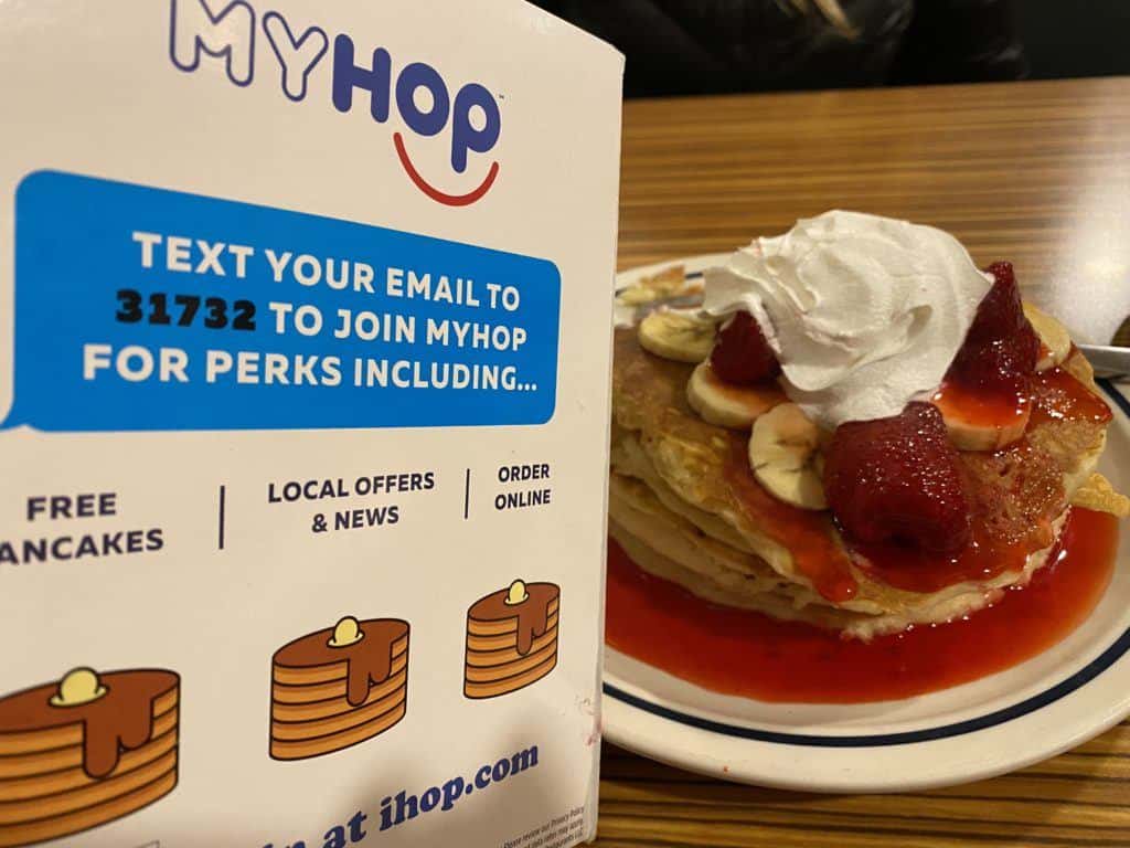 How to Grow Your Email List Using Text Messaging - iHop Example - Close Up