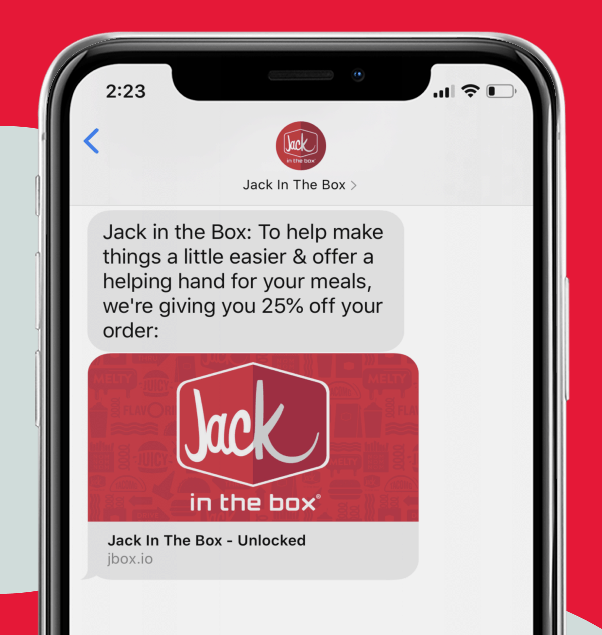 Jack in the Box SMS Marketing Example for Restaurants