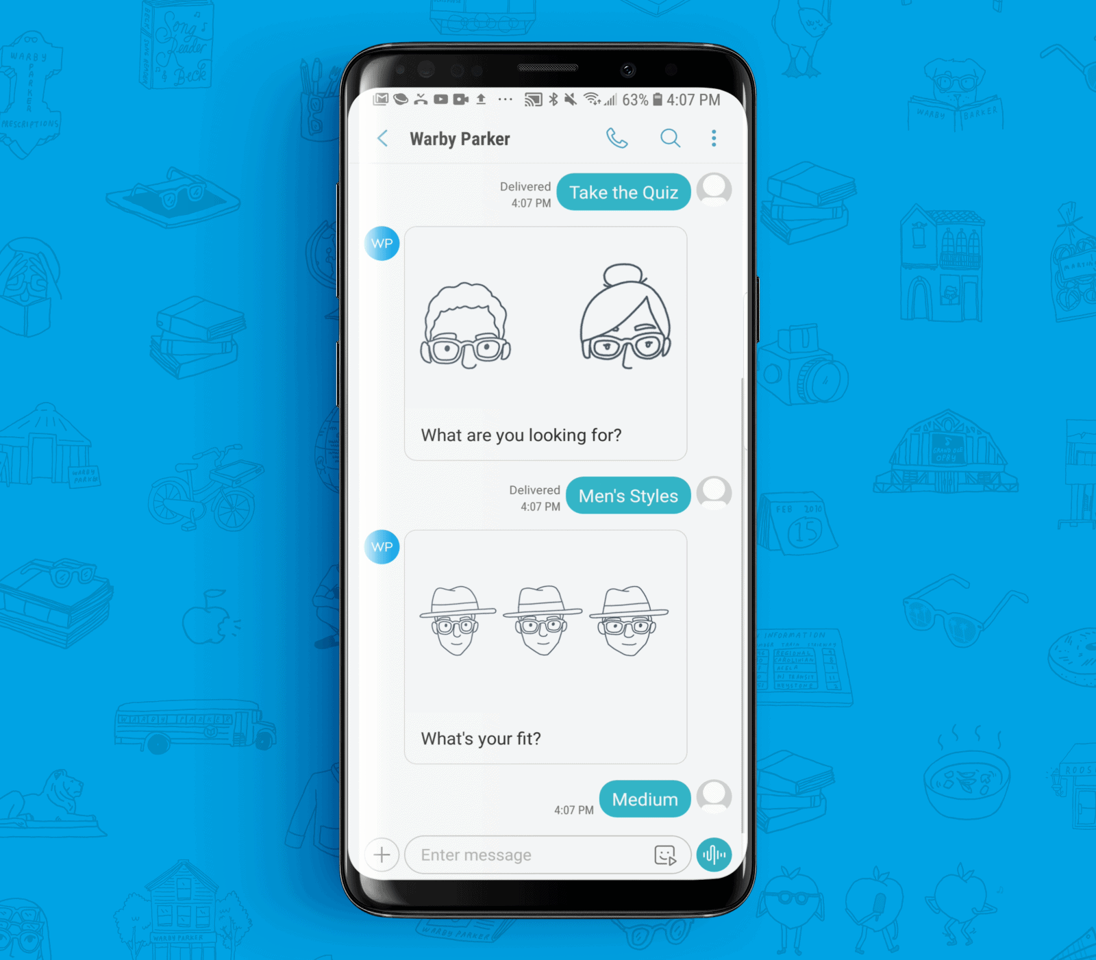 RCS Business Messaging Example from Warby Parker 3