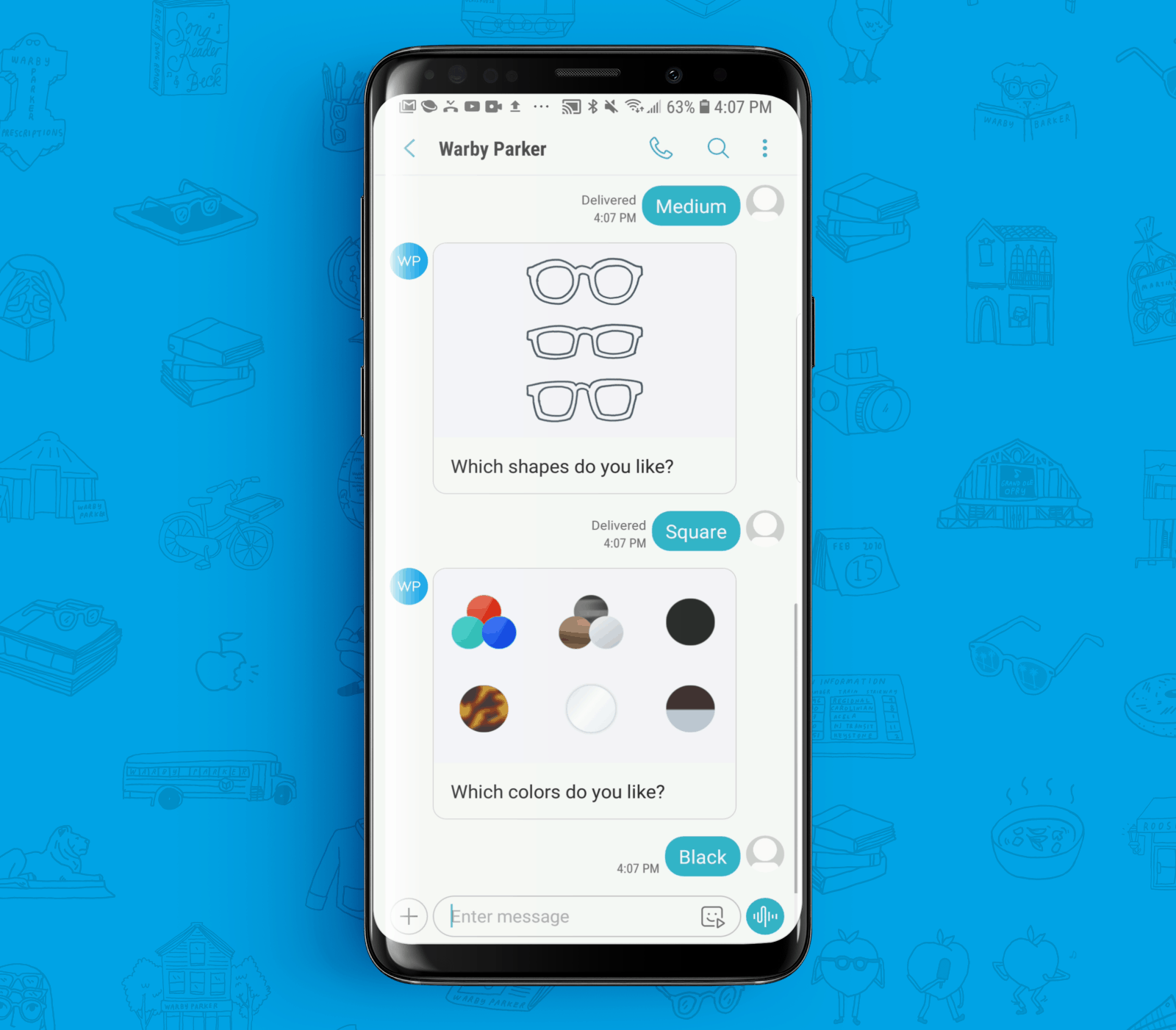 RCS Business Messaging Example from Warby Parker 4