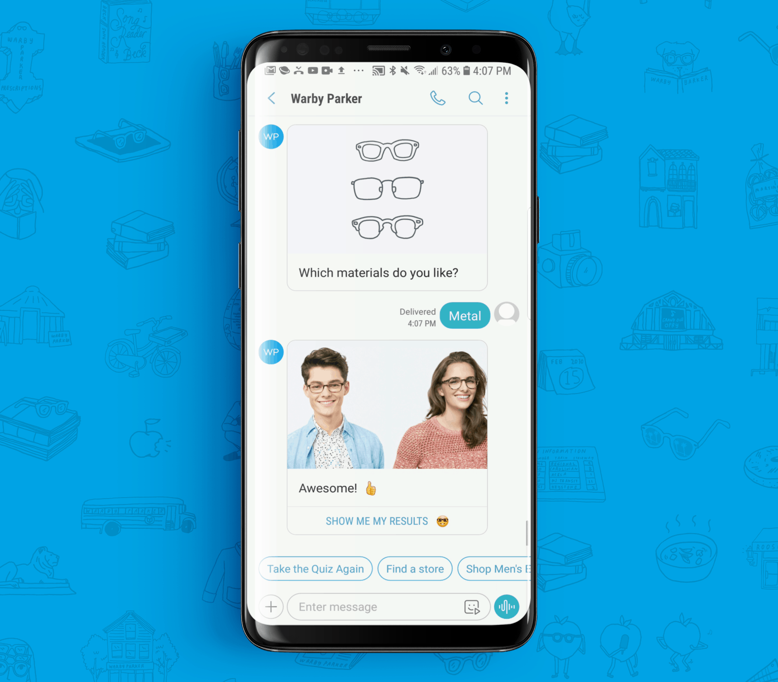 RCS Business Messaging Example from Warby Parker 5