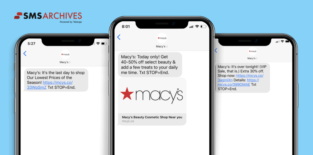 SMS Marketing Examples from Macys