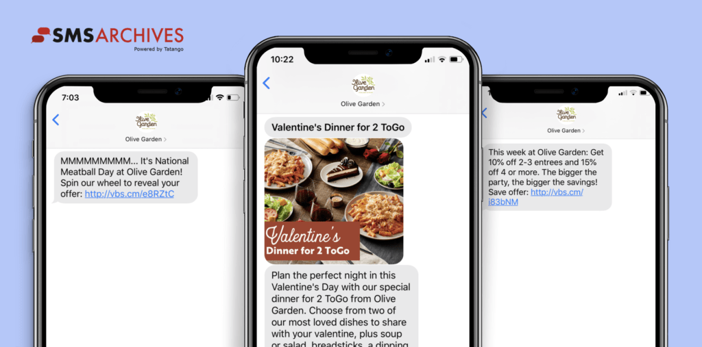 SMS Marketing Examples from Olive Garden