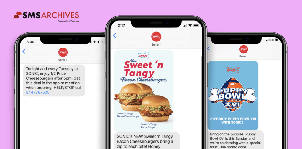 SMS Marketing Examples from Sonic Drive In