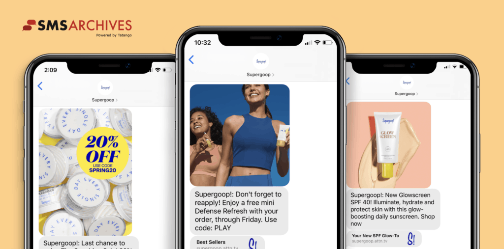 SMS Marketing Examples from Super Goop