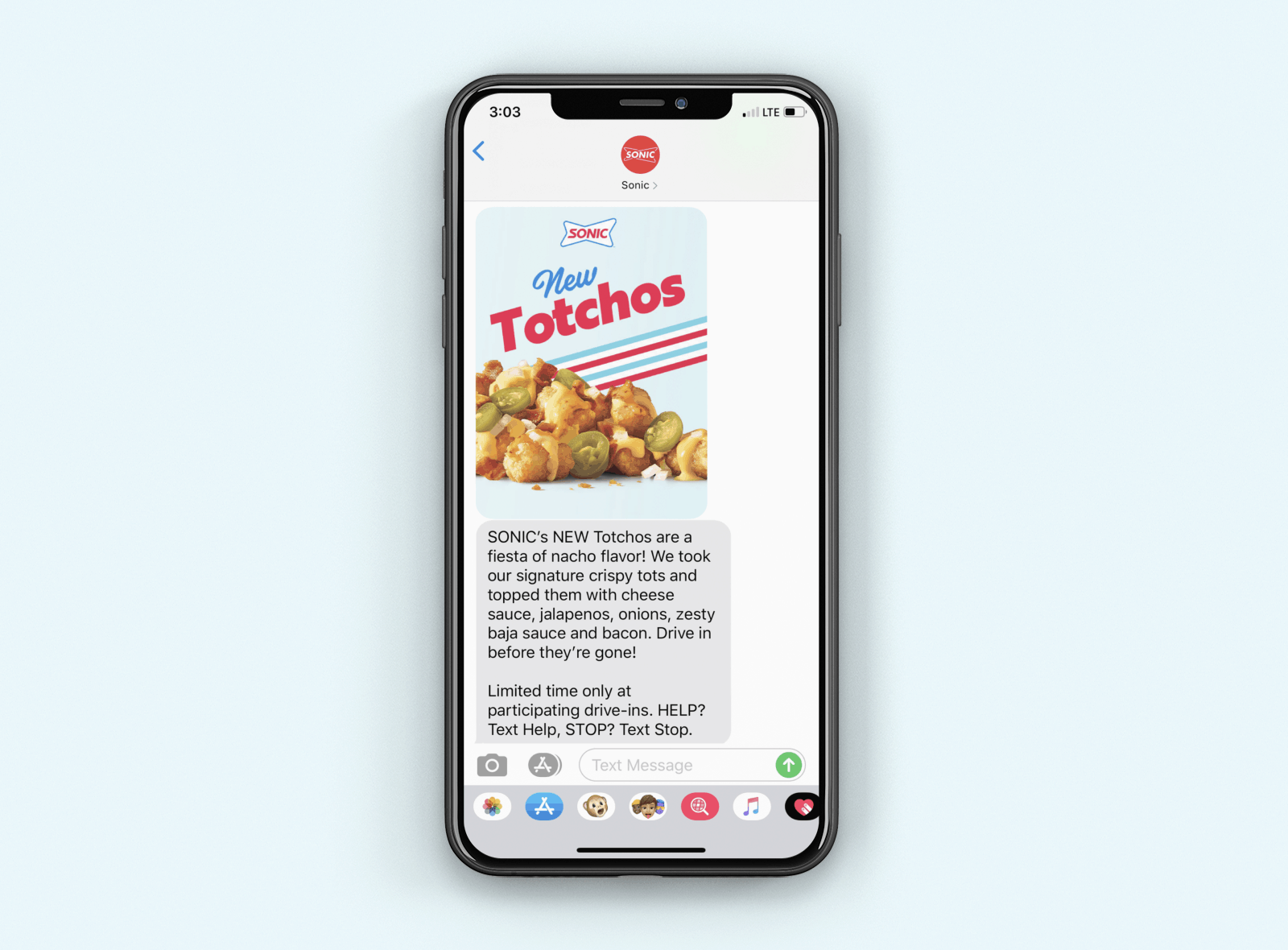 Sonic Drive-In MMS Marketing Examples - Totchos