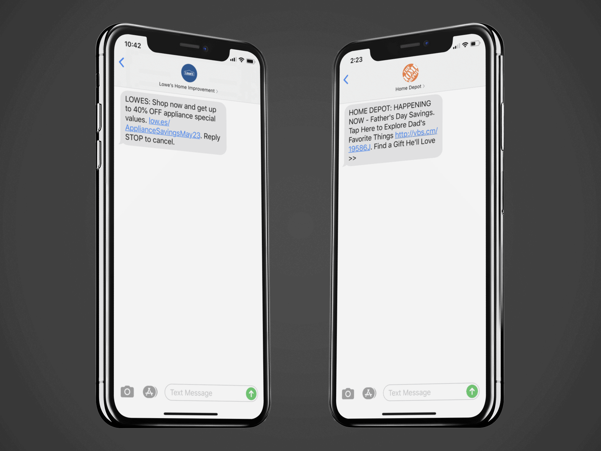 sms marketing showdown lowes vs home depot cta