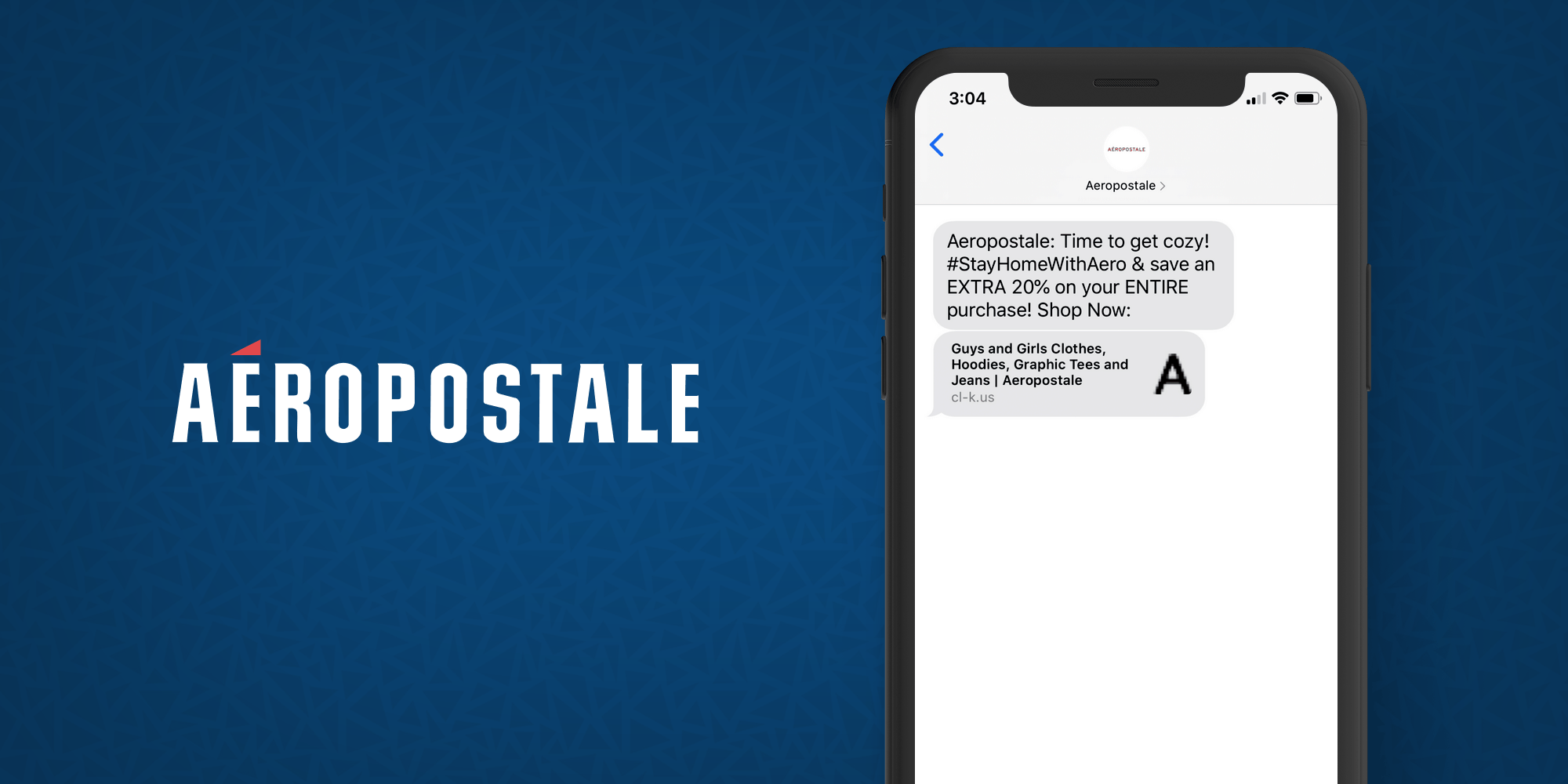 Aeropostale SMS Marketing Example - 50 Examples of Brands Using SMS Marketing