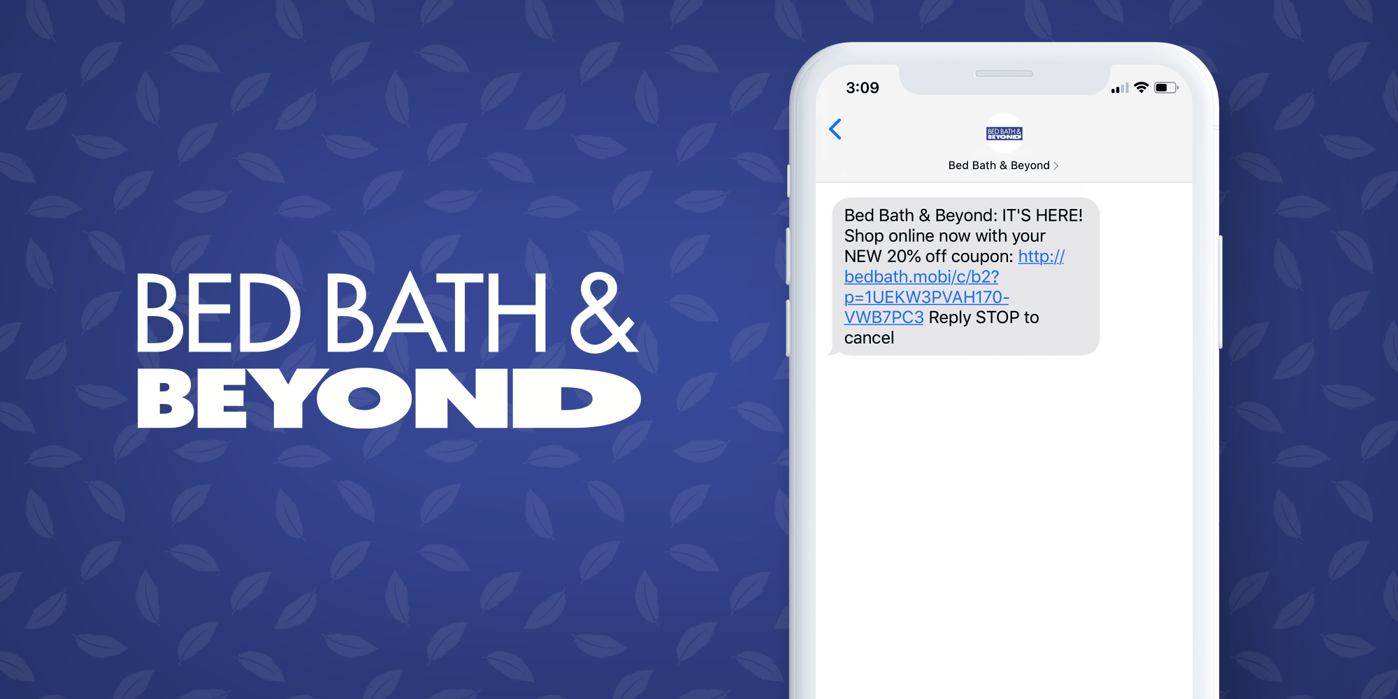 Bed Bath and Beyond SMS Marketing Example - 50 Examples of Brands Using SMS Marketing