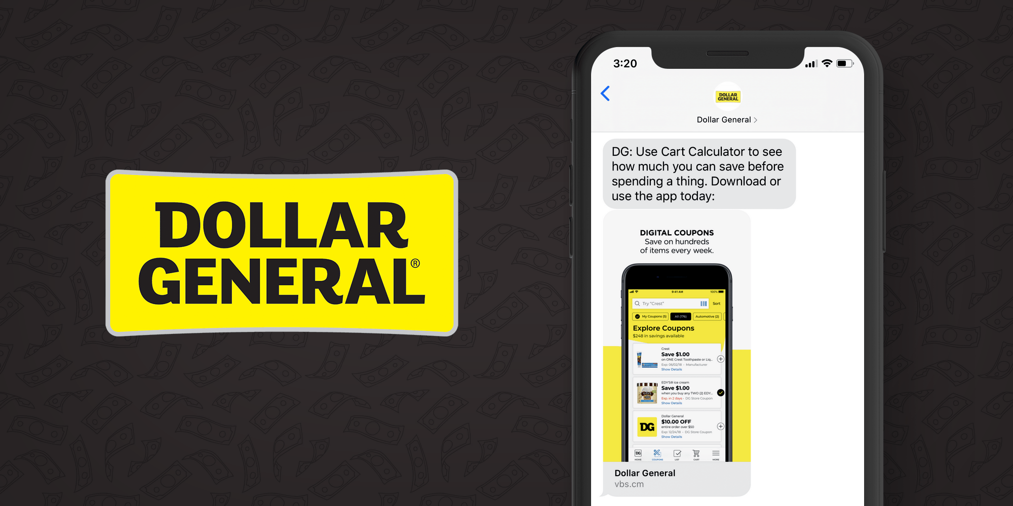 Dollar General SMS Marketing Example - 50 Examples of Brands Using SMS Marketing