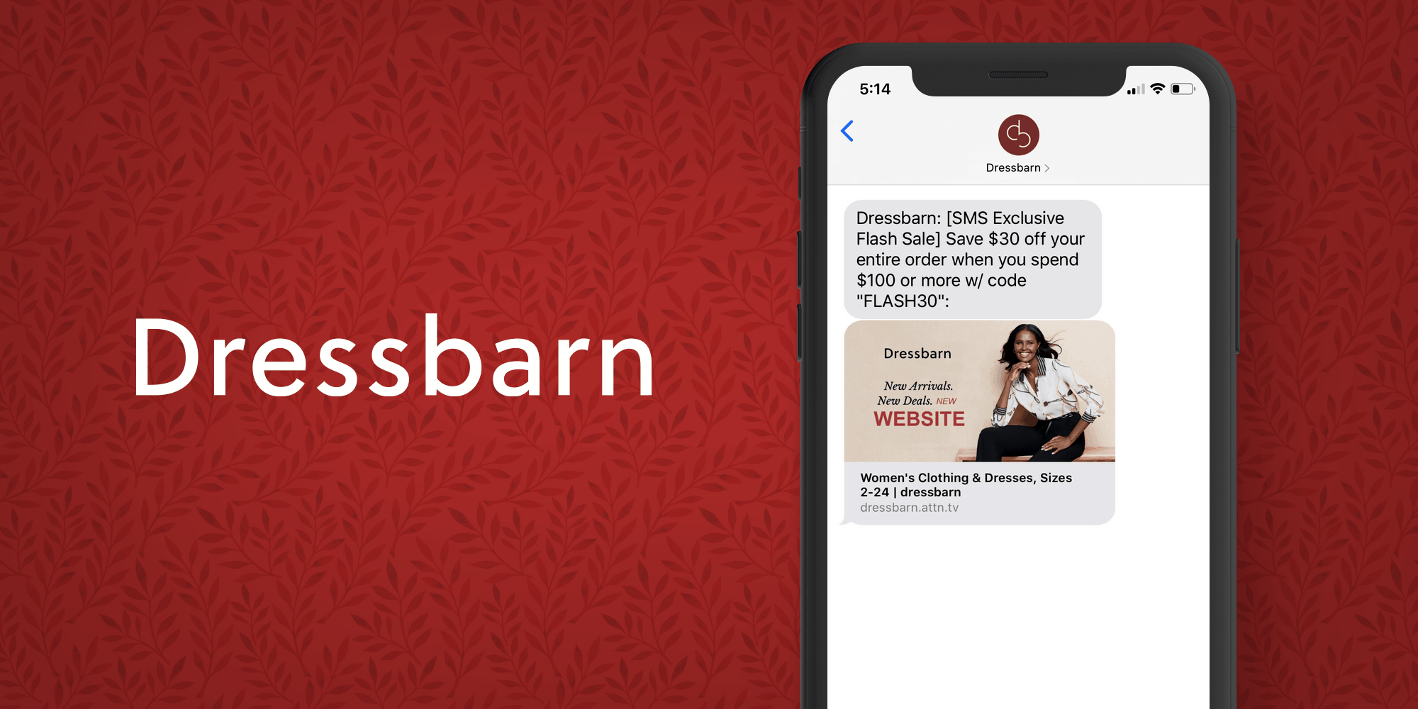 Dress Barn SMS Marketing Example - 50 Examples of Brands Using SMS Marketing