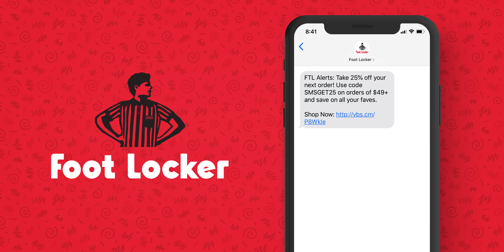 Foot Locker SMS Marketing Example - 50 Examples of Brands Using SMS Marketing