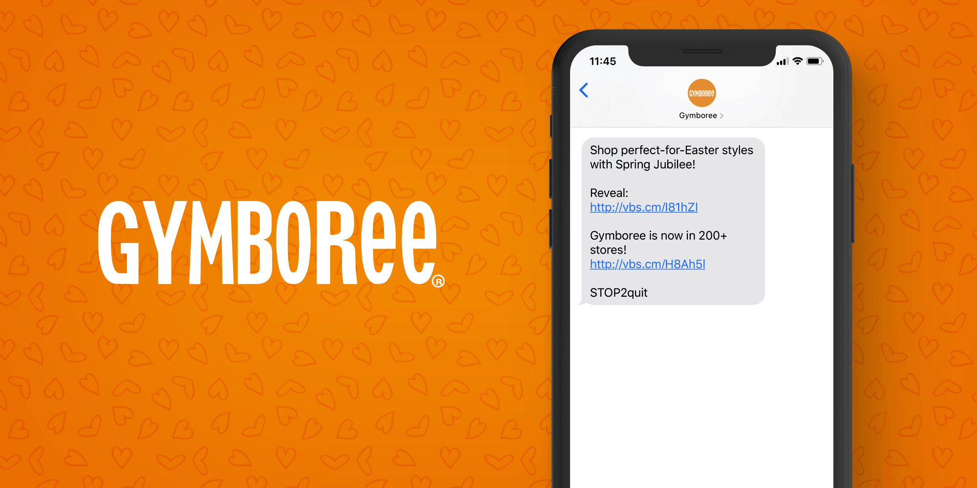 Gymboree SMS Marketing Example - 50 Examples of Brands Using SMS Marketing