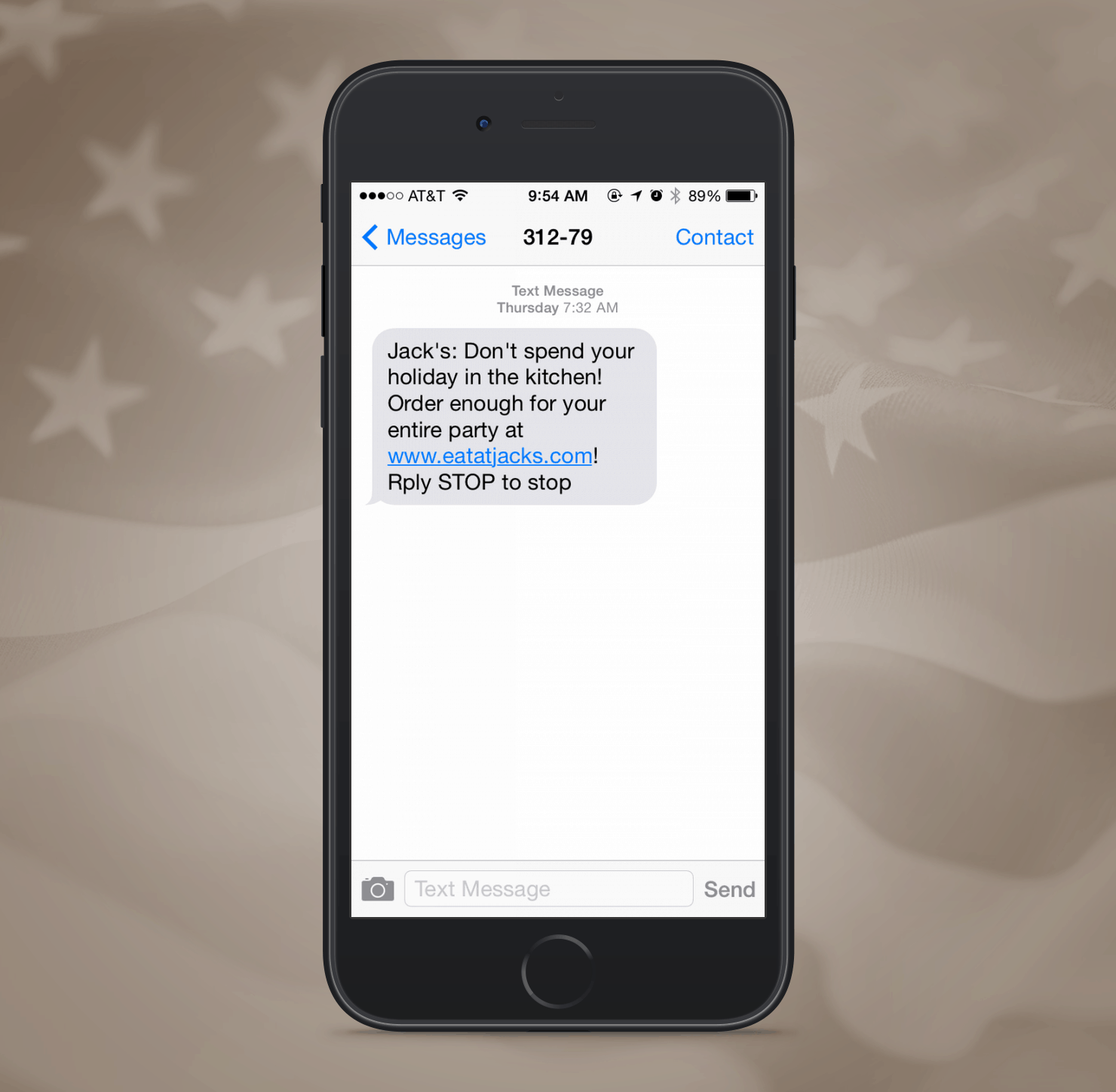 Jacks SMS Promotion Example from Independence Day