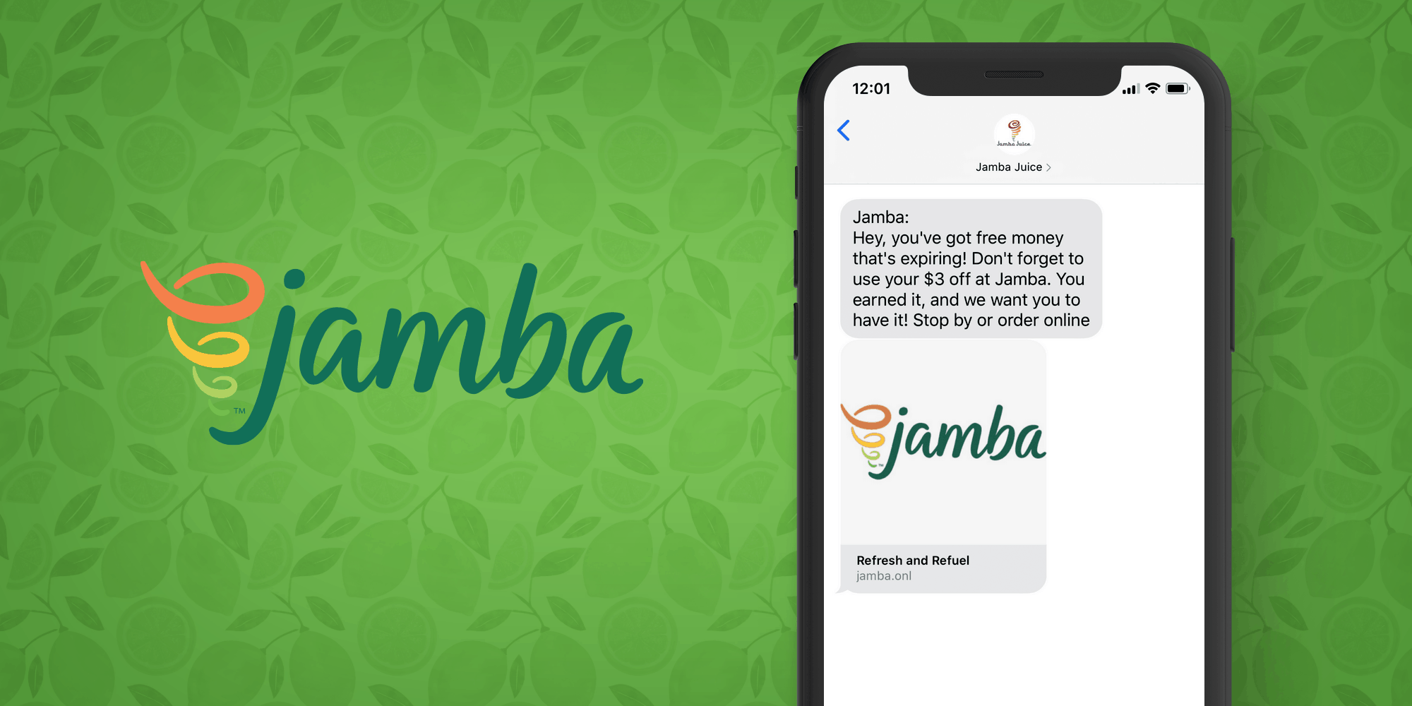 Jamba Juice SMS Marketing Example - 50 Examples of Brands Using SMS Marketing