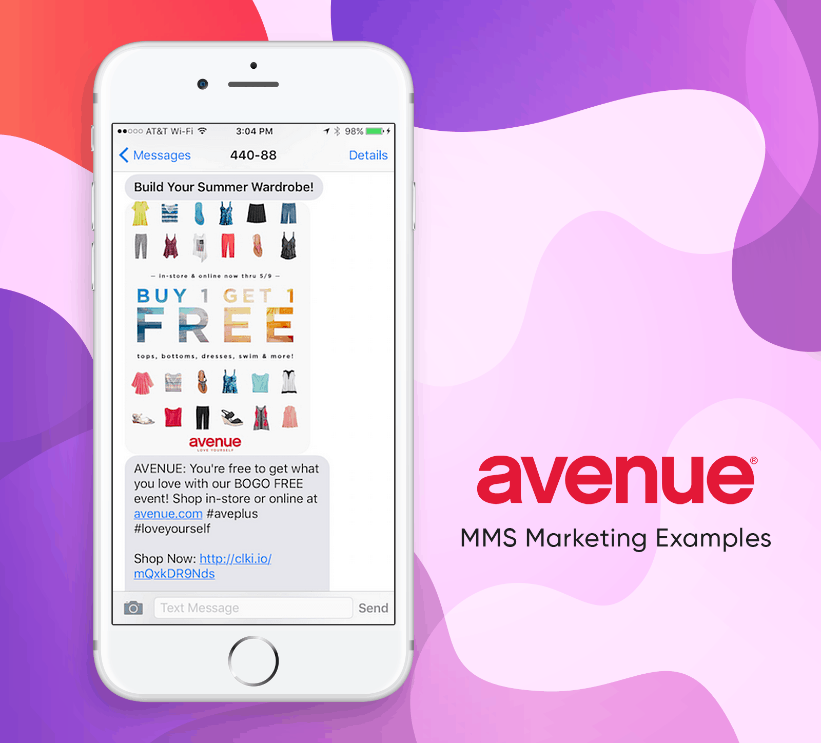 MMS Marketing Examples From Avenue Retail Stores - Build Your Summer Wardrobe