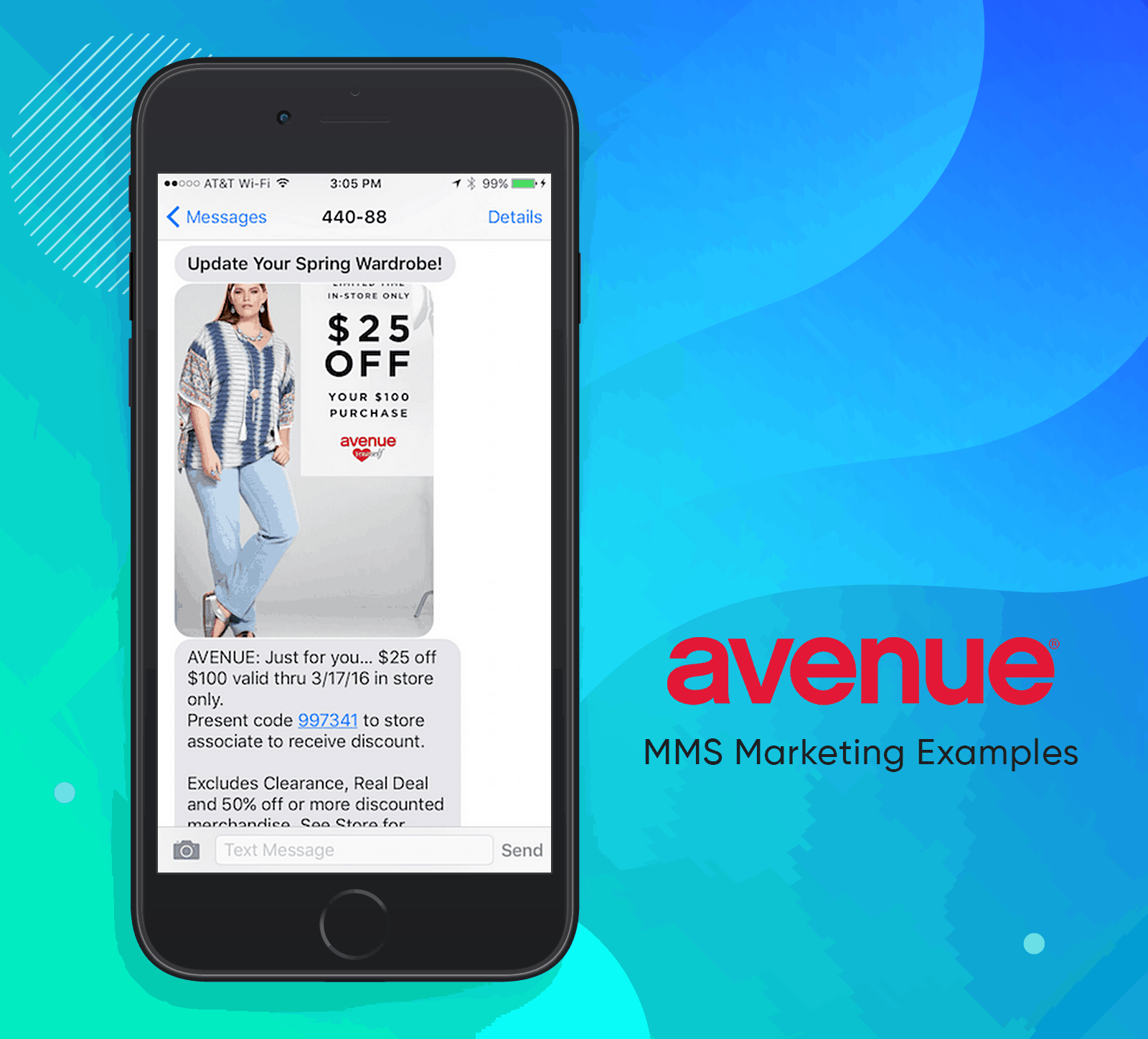 MMS Marketing Examples From Avenue Retail Stores - Update Your Spring Wardrobe