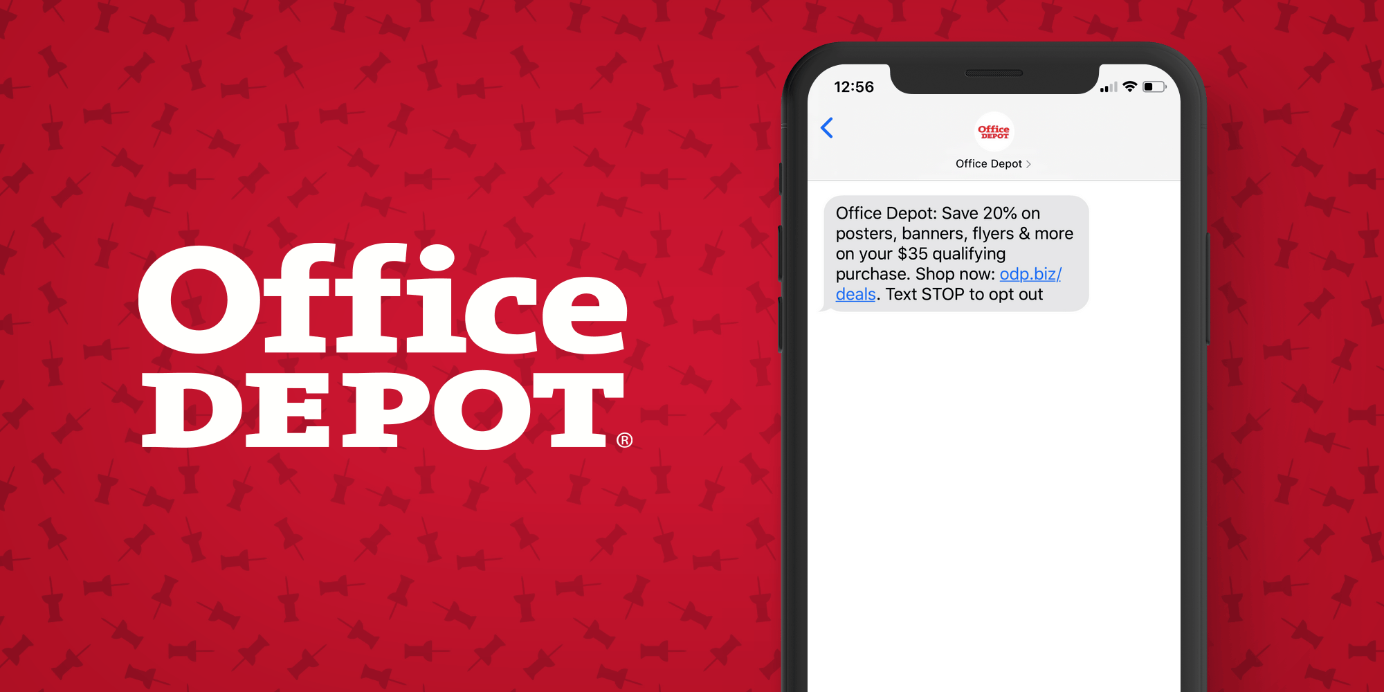 Office Depot SMS Marketing Example - 50 Examples of Brands Using SMS Marketing
