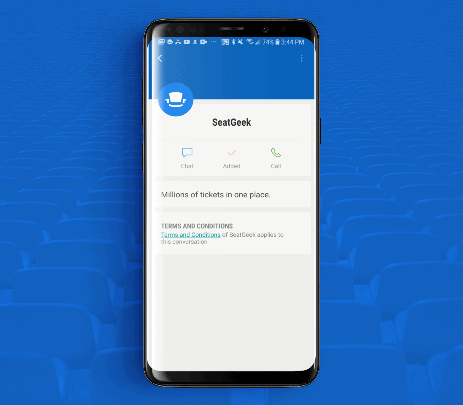 RCS Business Messaging Example from SeatGeek Mobile App 1