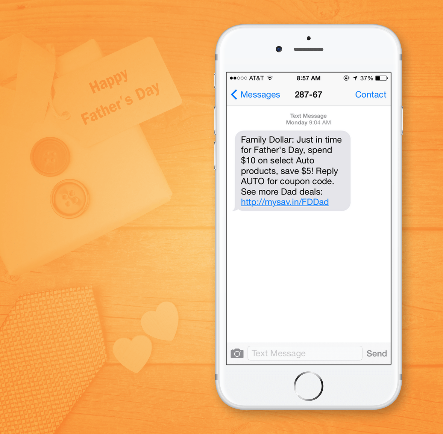 SMS Marketing Examples from Family Dollar for Fathers Day