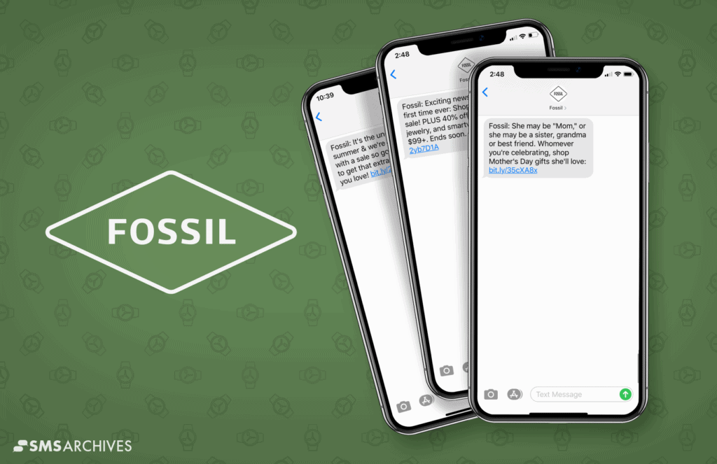SMS Marketing Examples from Fossil on SMS Archives