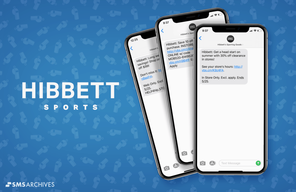 SMS Marketing Examples from Hibbett’s Sporting Goods on SMS Archives