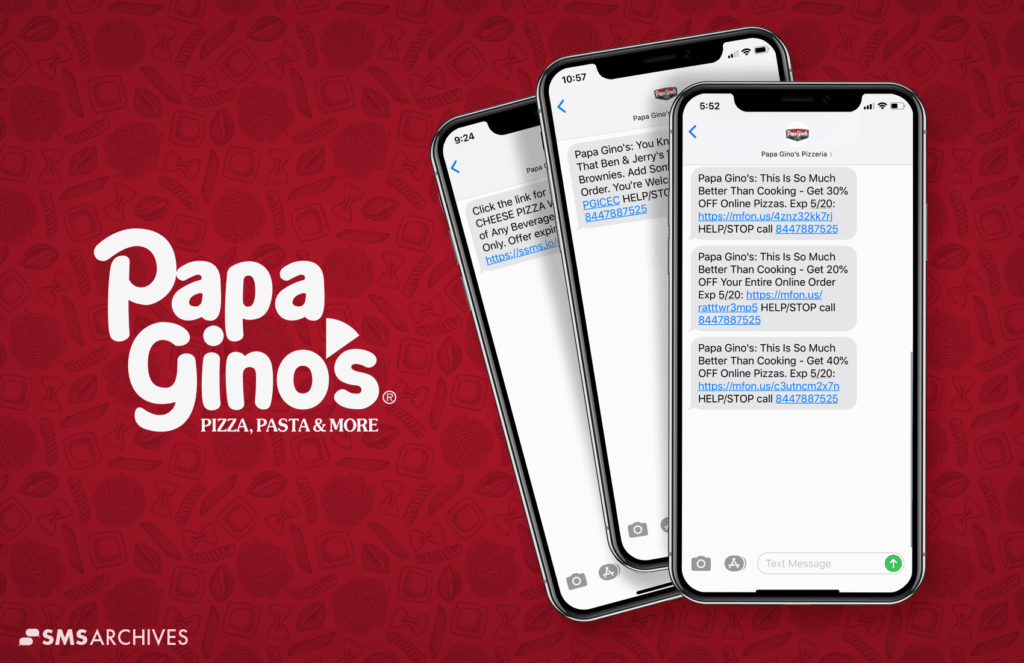 SMS Marketing Examples from Papa Gino’s Pizza on SMS Archives