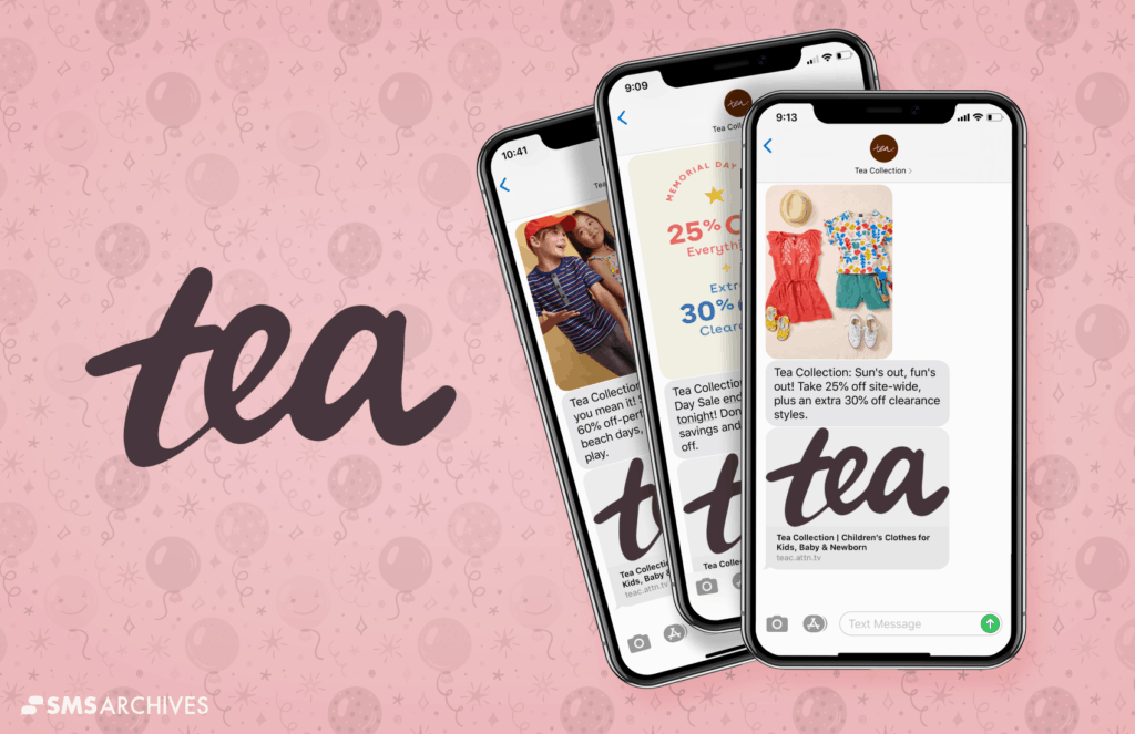 SMS Marketing Examples from Tea Collection on SMS Archives