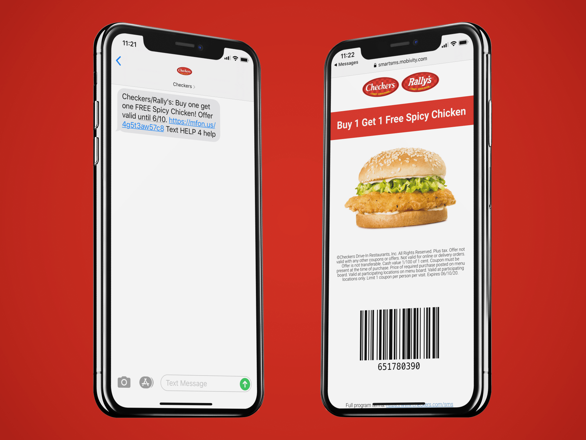 Checkers Mobile Coupon Example