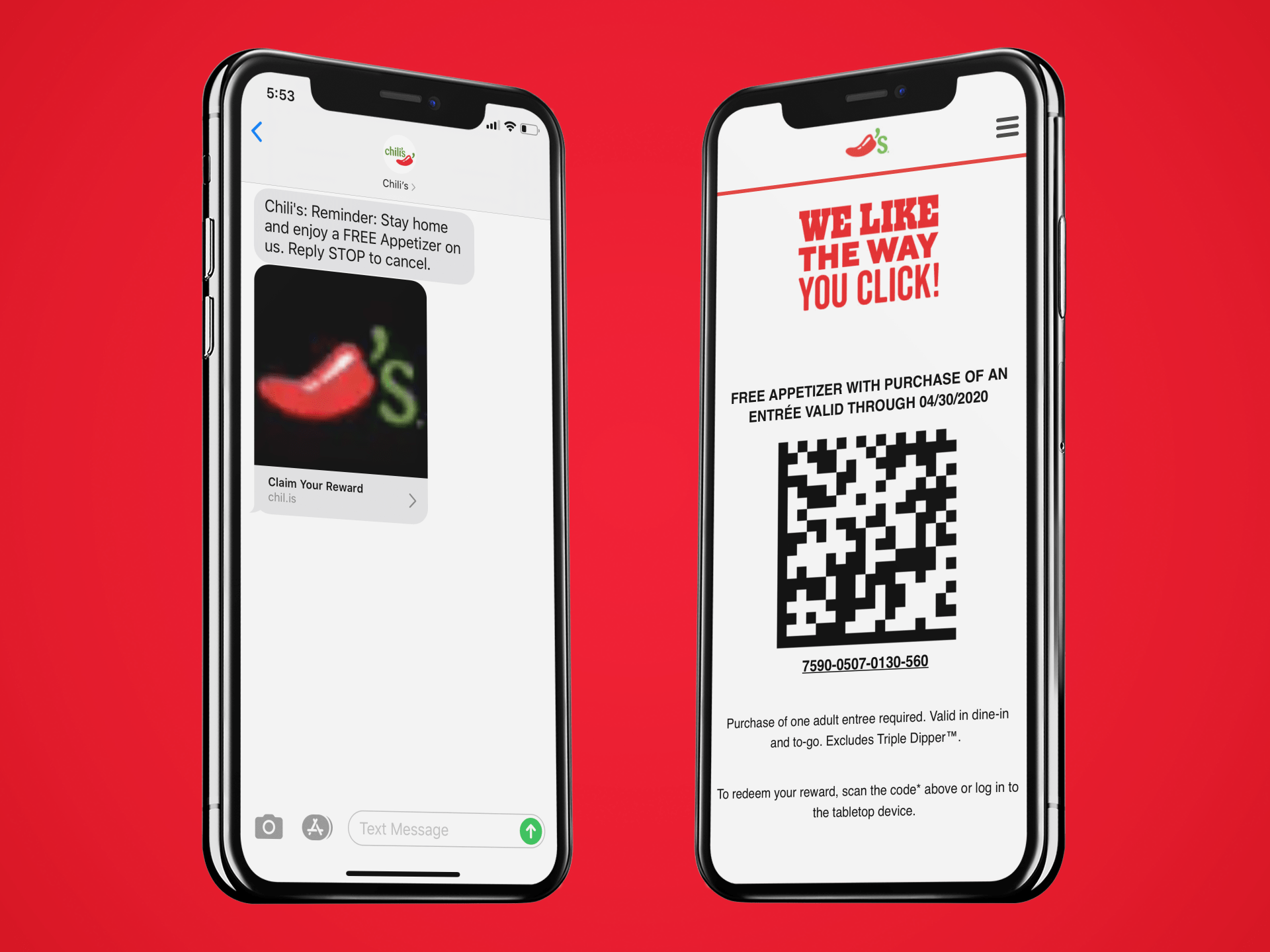 Chili's Mobile Coupon Example