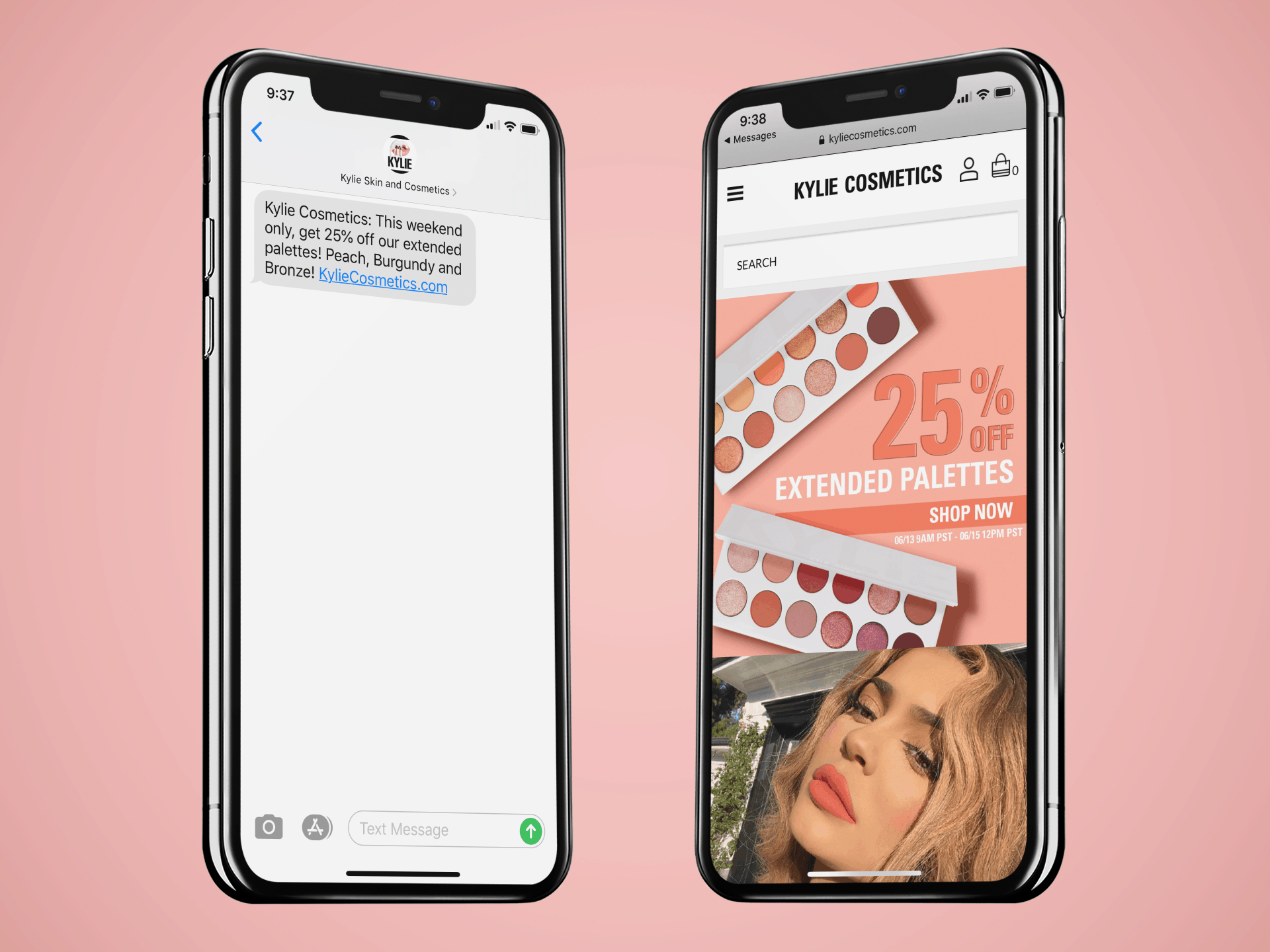 Kylie Cosmetics Mobile Coupon Example