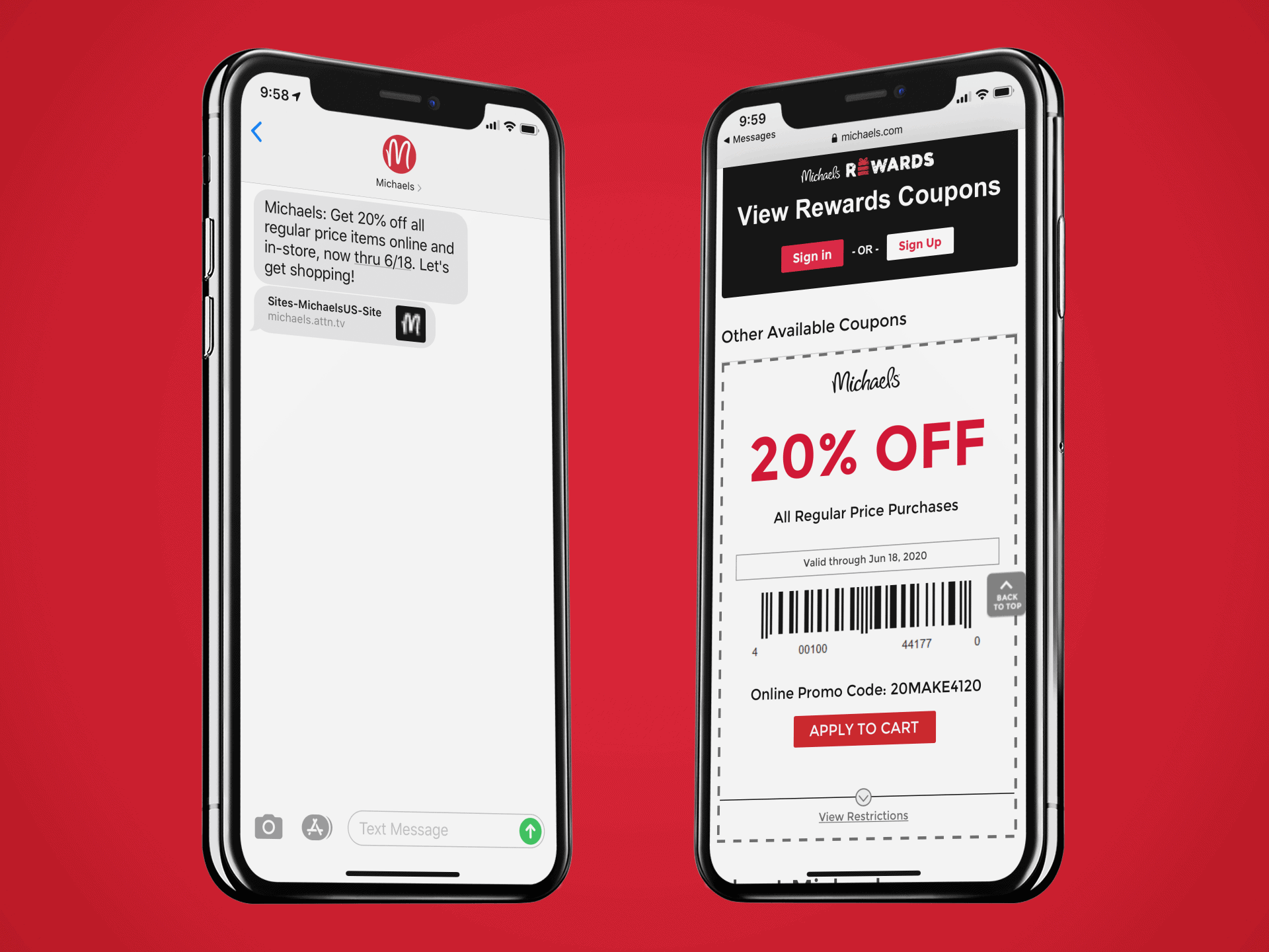Michael's Mobile Coupon Example