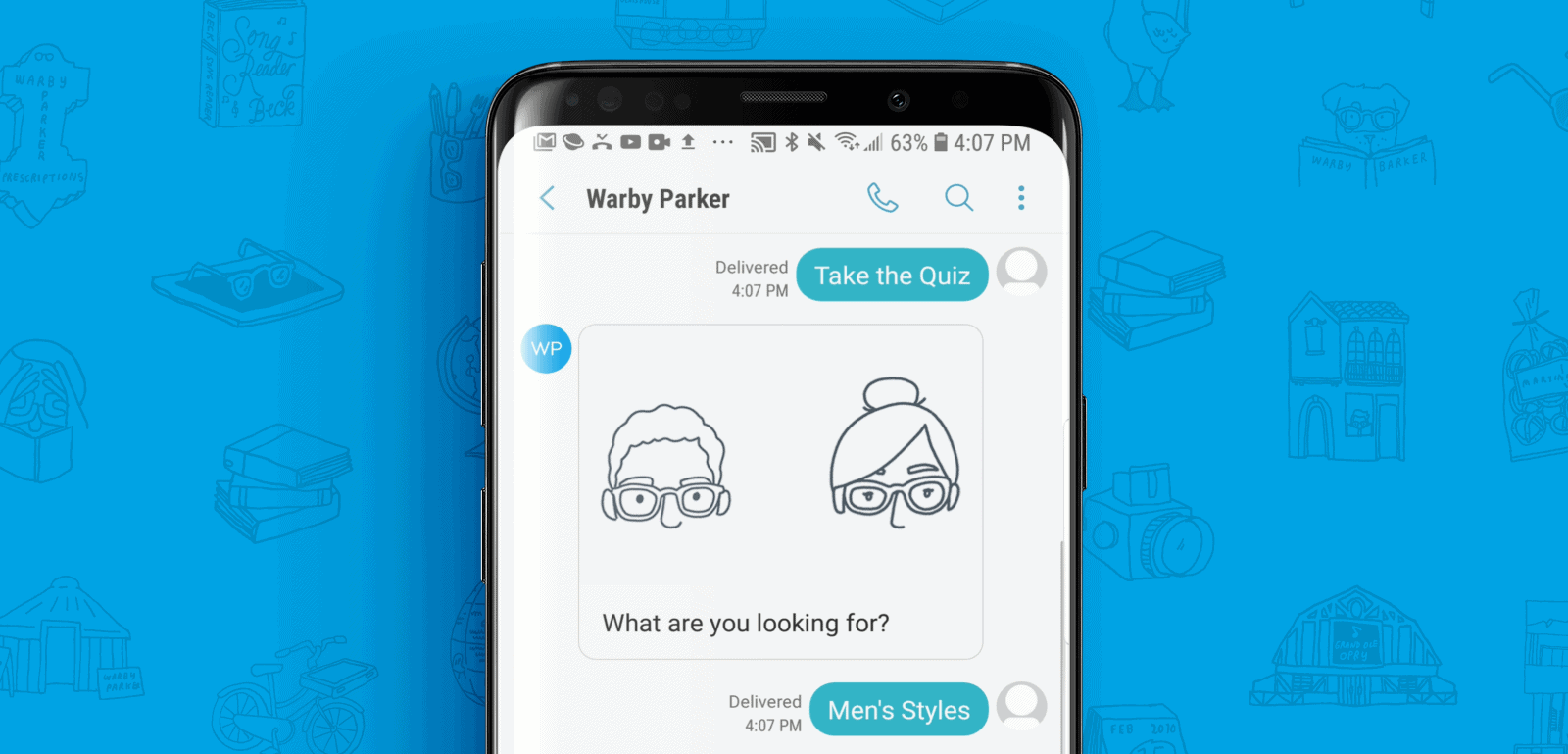 RCS Business Messaging Examples from Warby Parker - Header Image