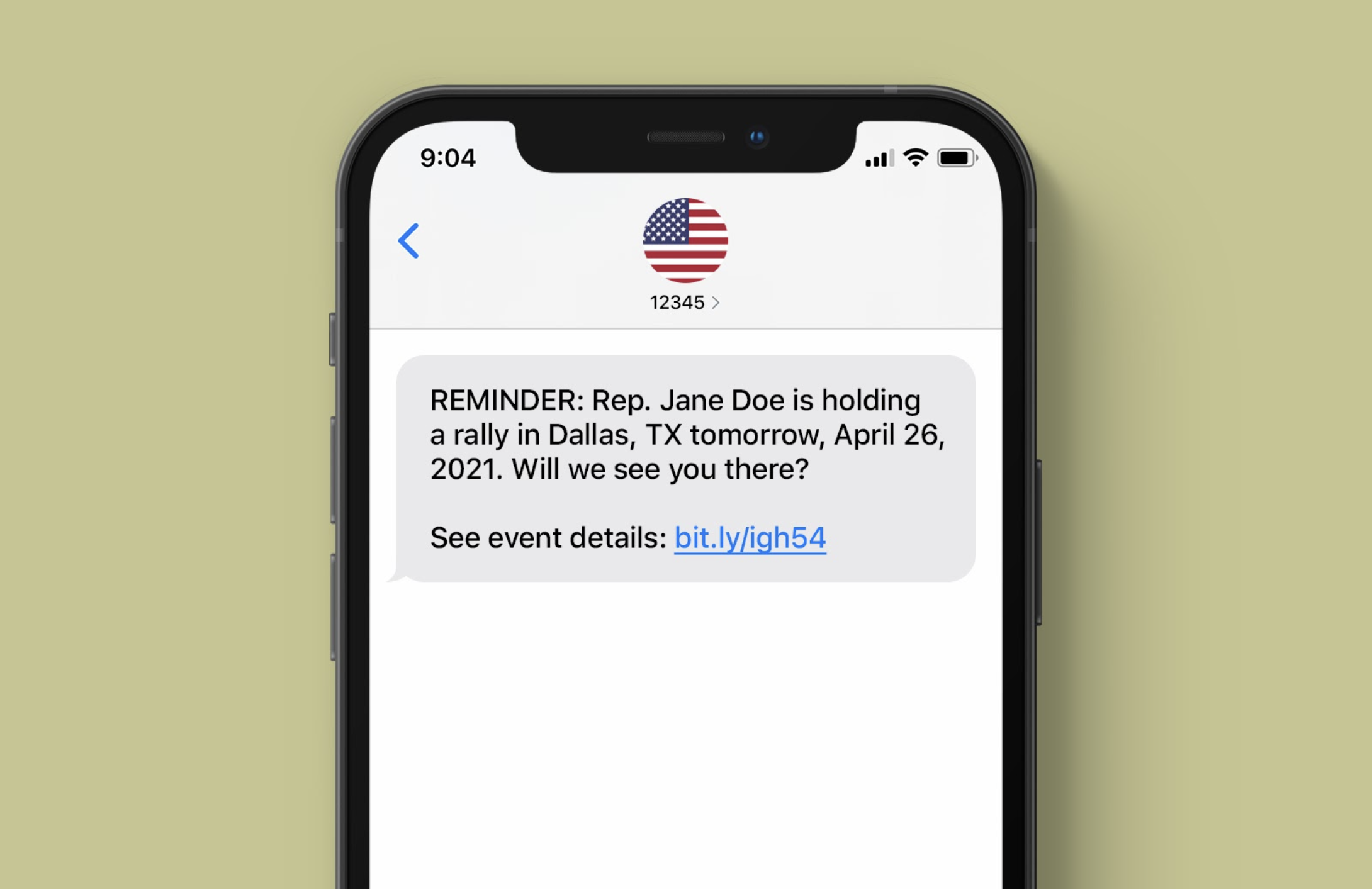 Political Text Messaging Event Registration and Reminders