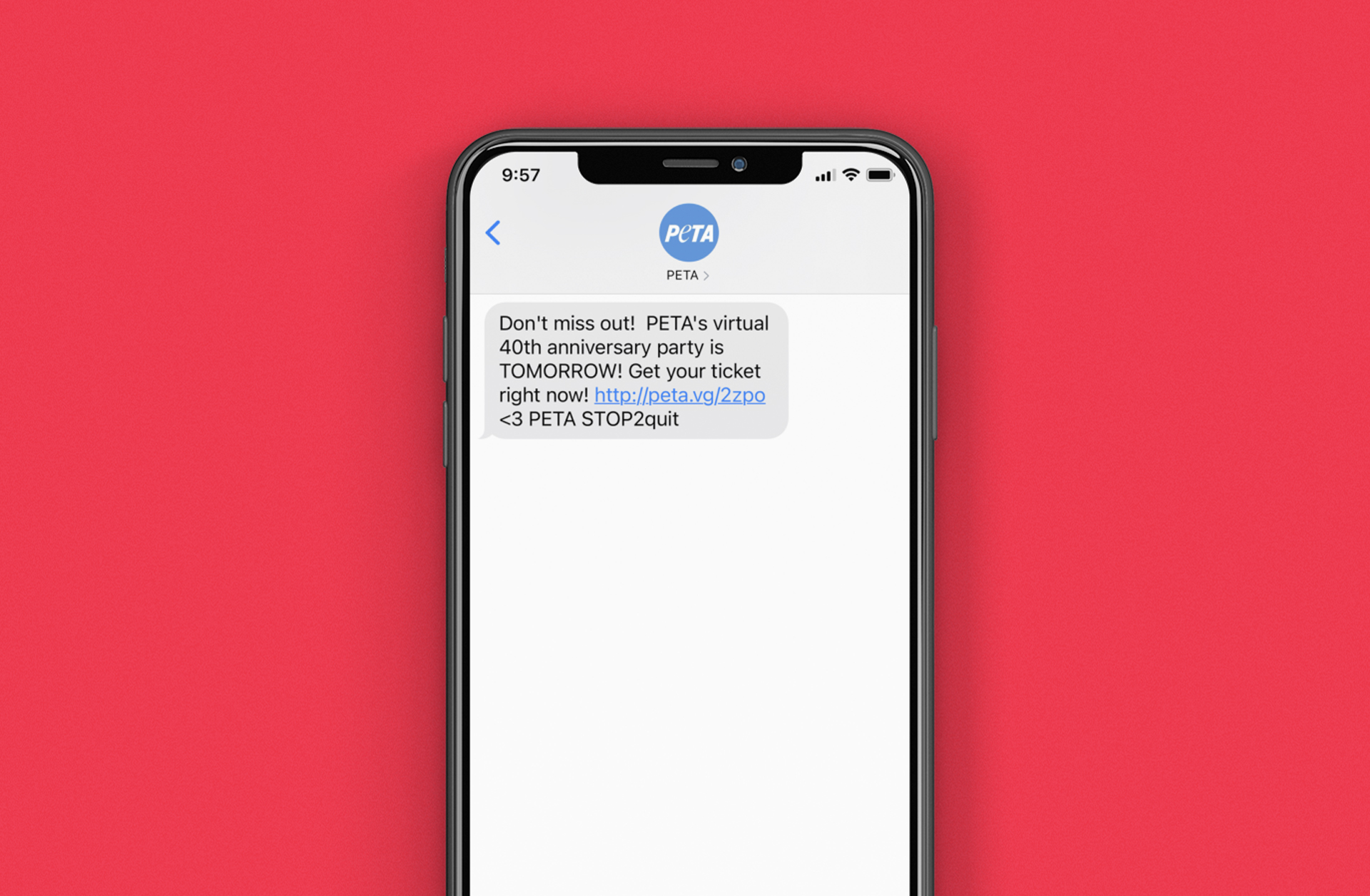 nonprofit donation text message