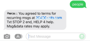 Recurring text message approval notification